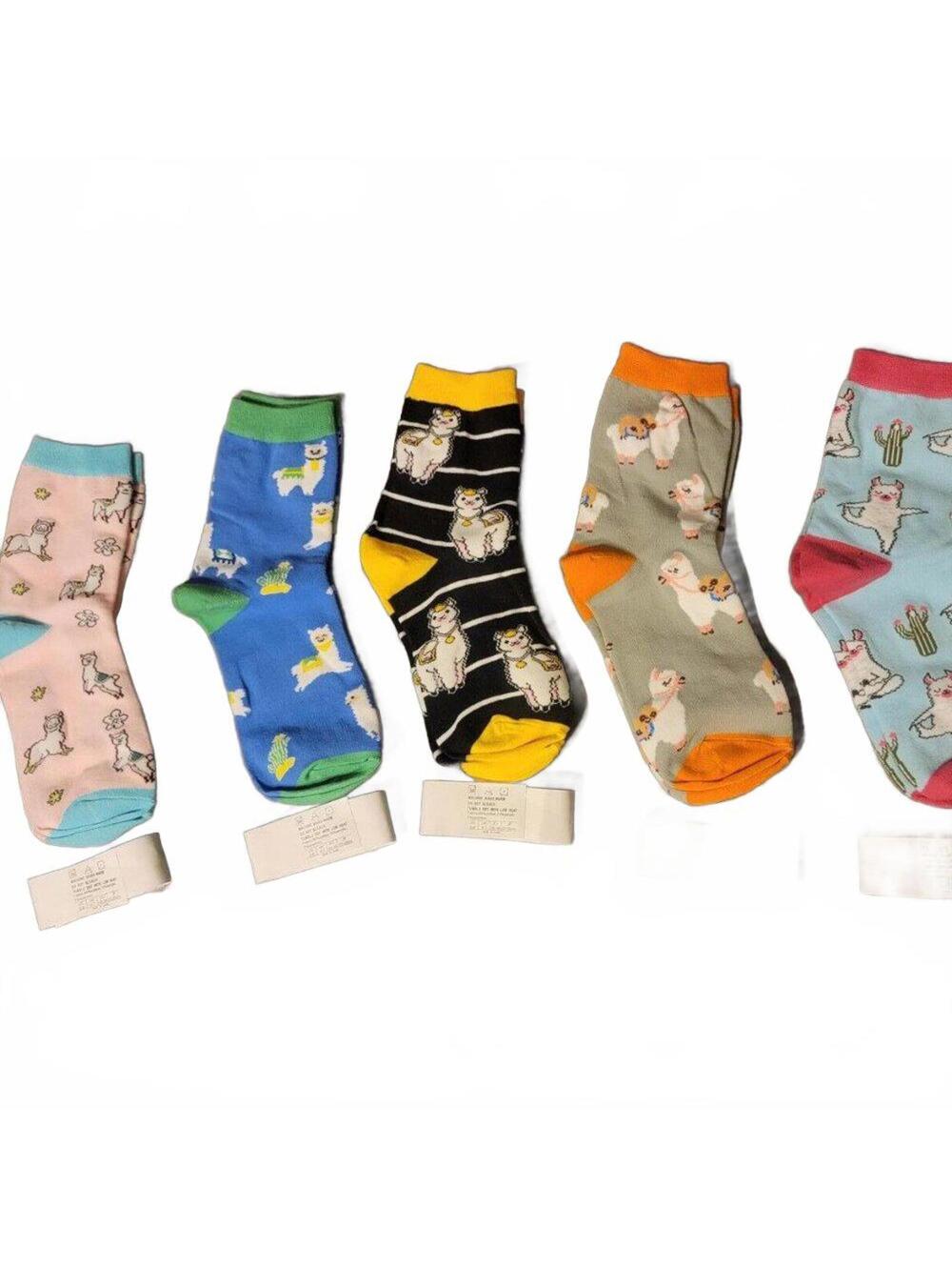 Girls fashion socks size 5-8 5 pair New with tags Fun animals!